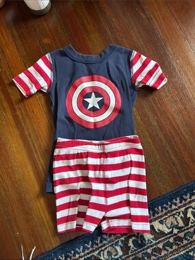 Captain America Navy and Red Hanna Andersson Pajamas